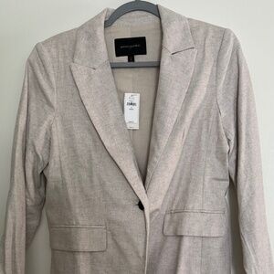 Banana Republic Stretch Twill Classic Oatmeal Blazer - Petite Size 8